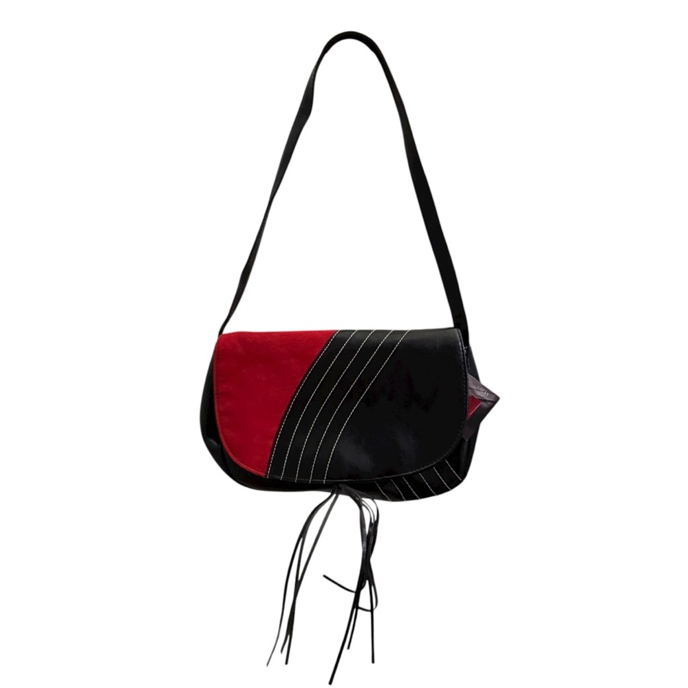 NWT NEW Victoria Secret Y2K Red Black Tassel Shoulder Bag